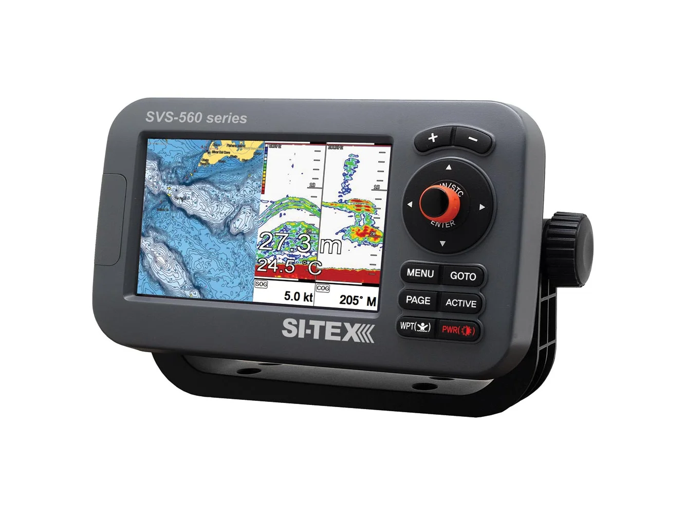 SI-TEX SVS-560CF Chartplotter - 5" Color Screen w/Internal GPS & Navionics+ Flexible Coverage