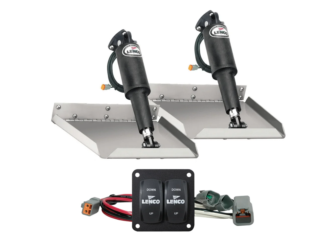 Lenco 12" x 12" Edge Mount Trim Tab Kit w/Double Rocker Switch Kit