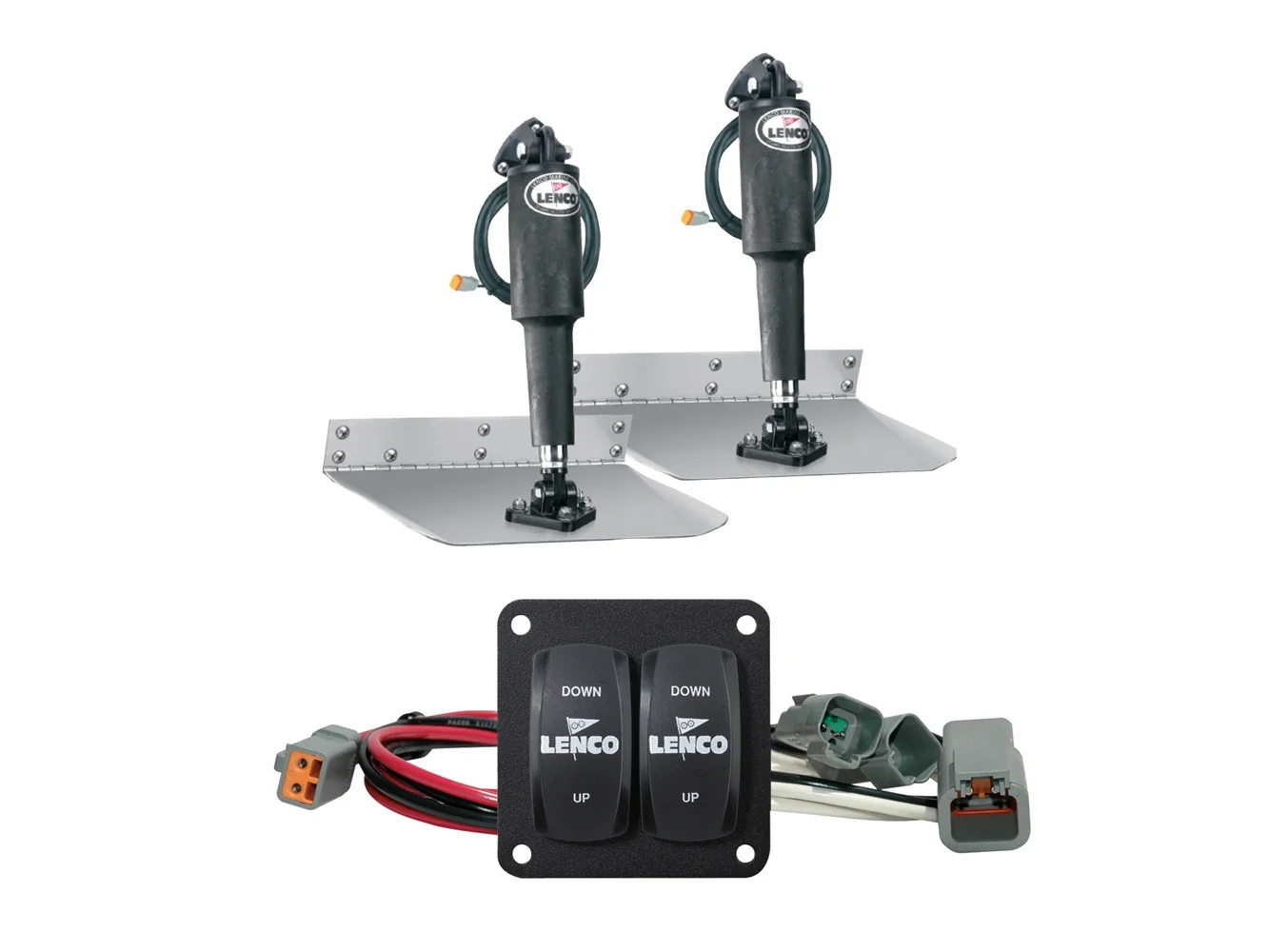 Lenco 12" x 12" Standard Trim Tab Kit w/Double Rocker Switch Kit