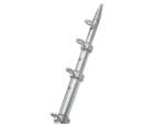 TACO 8' Center Rigger Pole - Silver w/Silver Rings & Tip - 1-1/8" Butt End Diameter