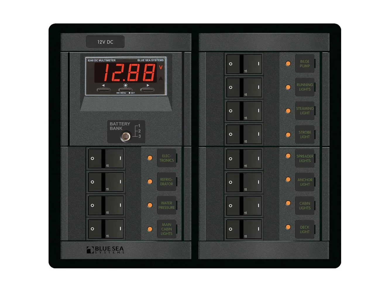 Blue Sea 1217 12V DC 12 Position w/Digital Meter