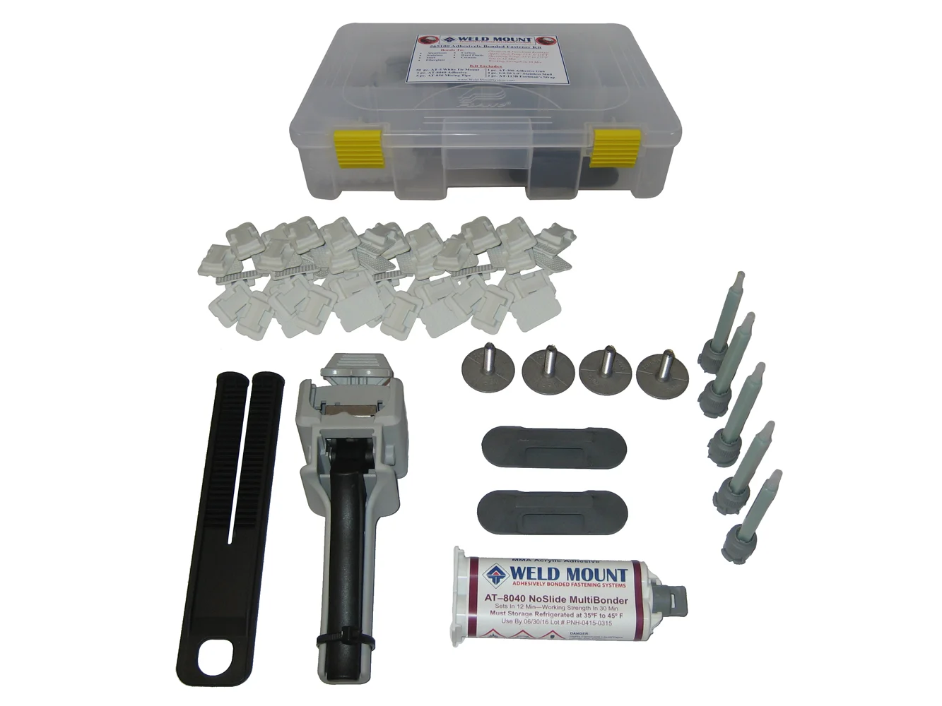 Weld Mount Adhesively Bonded Fastener Kit w/AT 8040 Adhesive