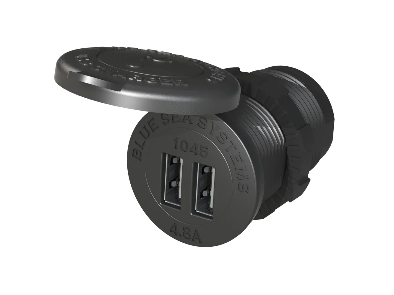 Blue Sea 1045 12/24V Dual USB Charger - 1-1/8" Socket Mount