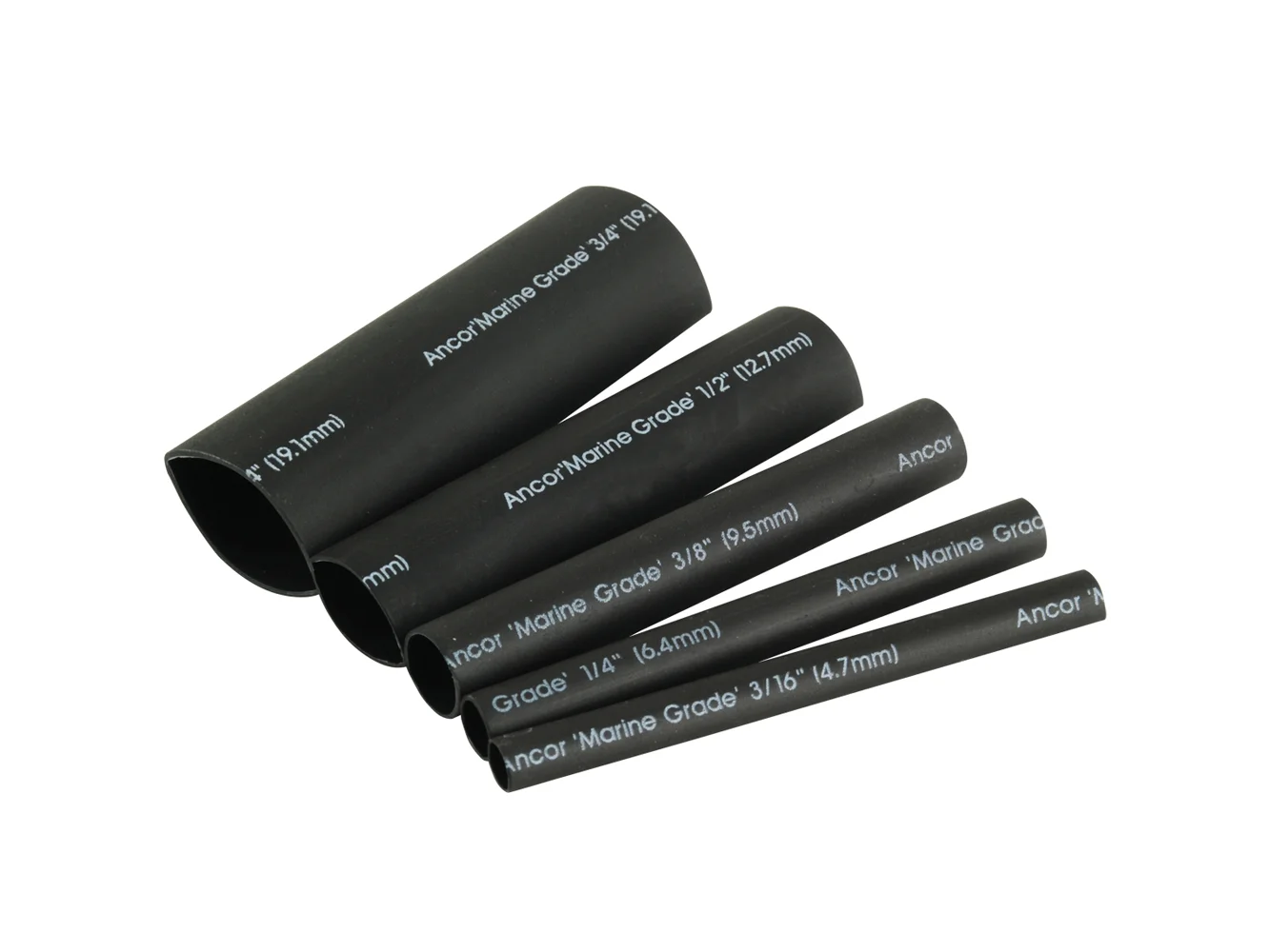 Ancor Adhesive Lined Heat Shrink Tubing Kit - 8-Pack, 3", 20 to 2/0 AWG, Black