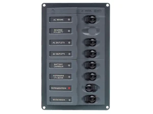 BEP AC Circuit Breaker Panel w/o Meters, 6 Way w/Double Pole Mains