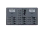 BEP AC Circuit Breaker Panel w/Analog Meters, 12SP 2DP AC230V Stainless Steel Horizonal