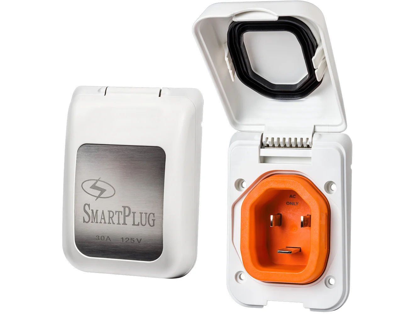 SmartPlug 30 AMP Male Non-Metallic Inlet Cover - White