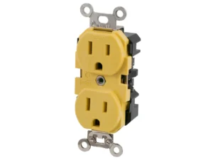 Marinco 15A 125V Yellow Duplex Straight Blade Receptacle