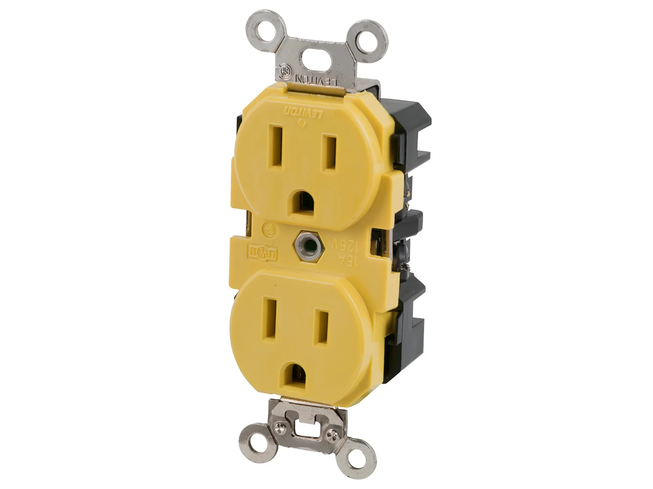 Marinco 15A 125V Yellow Duplex Straight Blade Receptacle