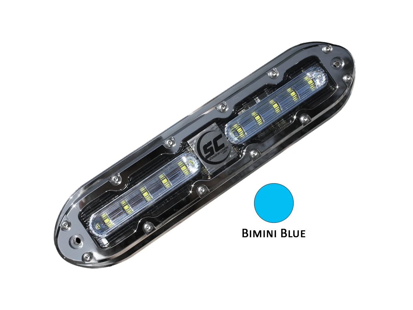 Shadow-Caster SCM-10 LED Underwater Light w/20' Cable - 316 SS Housing - Bimini Blue