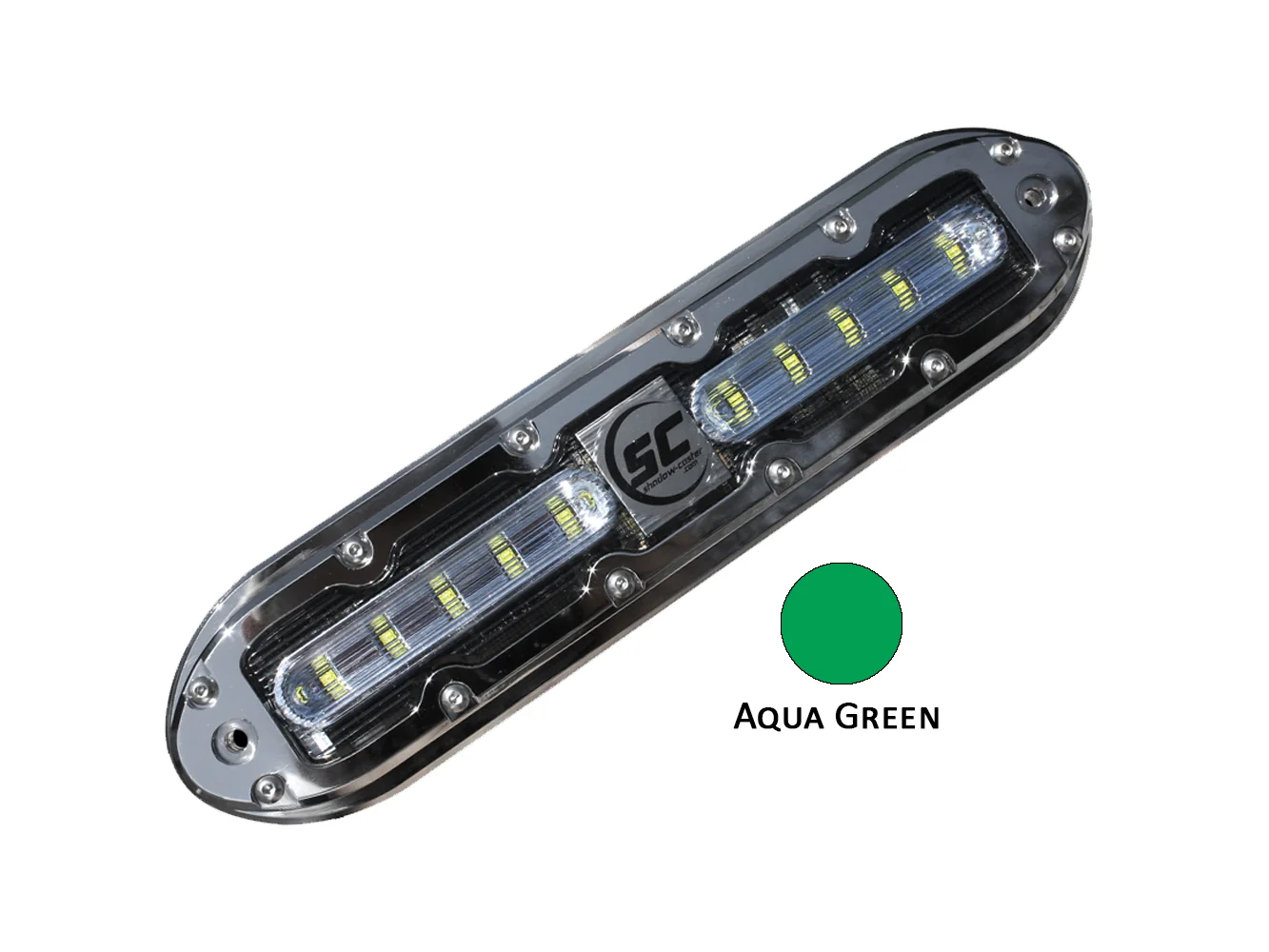 Shadow-Caster SCM-10 LED Underwater Light w/20' Cable - 316 SS Housing - Aqua Green