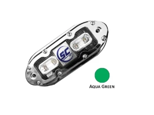 Shadow-Caster SCM-4 LED Underwater Light w/20' Cable - 316 SS Housing - Aqua Green