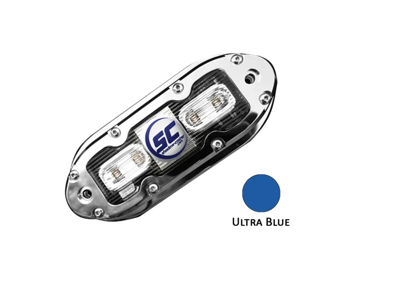Shadow-Caster SCM-4 LED Underwater Light w/20' Cable - 316 SS Housing - Ultra Blue