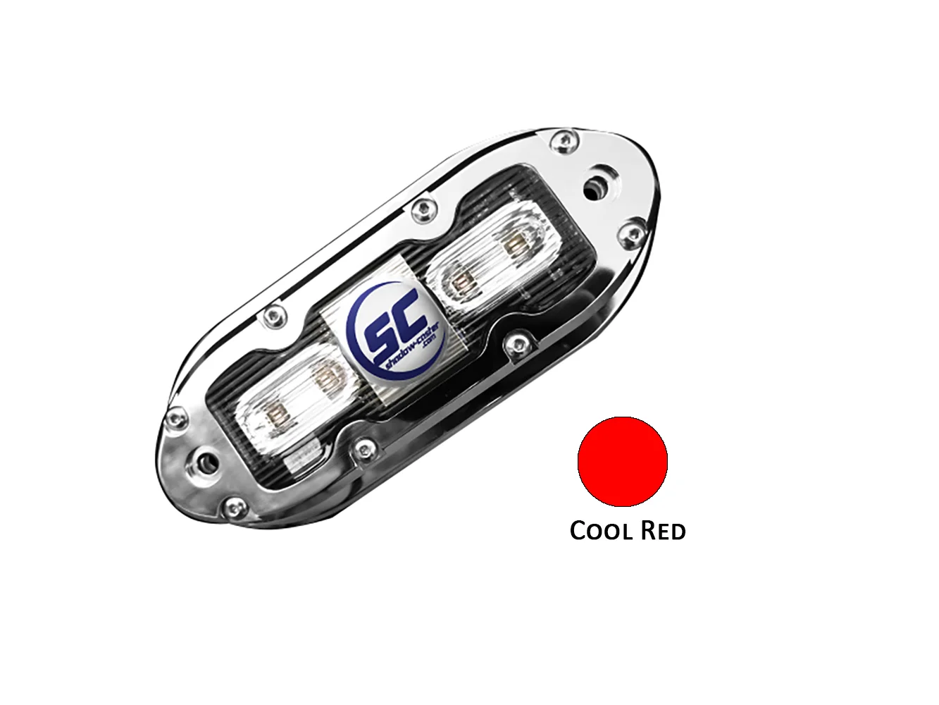 Shadow-Caster SCM-4 LED Underwater Light w/20' Cable - 316 SS Housing - Cool Red
