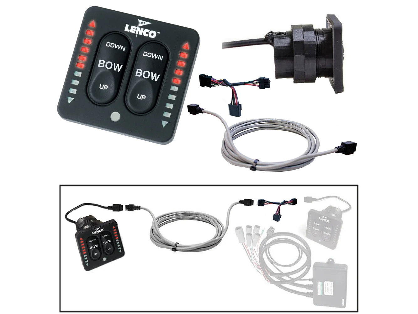 Lenco Flybridge Kit f/LED Indicator Key Pad f/Two-Piece Tactile Switch - 20'