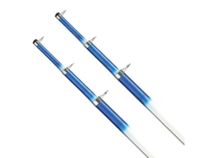 Tigress 15' Telescoping Fiberglass Outrigger Poles - 1-1/8" O.D. - White/Blue - Pair