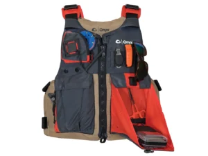 Onyx Kayak Fishing Vest - Adult Universal - Tan/Grey