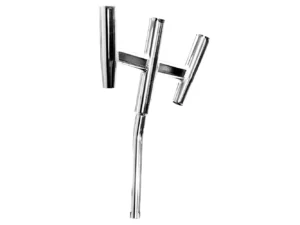 Tigress Triple Aluminum Kite Rod Holder - Bent Butt - Polished