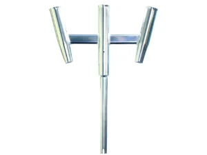 Tigress Triple Aluminum Kite Rod Holder - Straight Butt - Polished