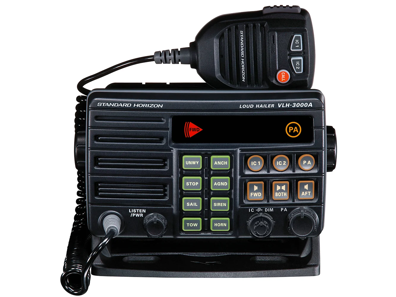 Standard Horizon VLH-3000A 30W Dual Zone PA/Loud Hailer/Fog w/Listen Back & 2 Optional Intercom Stations