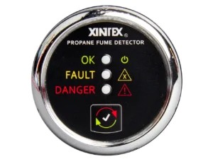 Fireboy-Xintex Propane Fume Detector w/Plastic Sensor - No Solenoid Valve - Chrome Bezel Displa