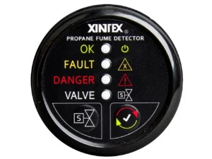 Fireboy-Xintex Propane Fume Detector w/Plastic Sensor & Solenoid Valve - Black Bezel Display