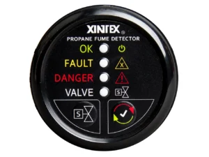 Fireboy-Xintex Propane Fume Detector w/Automatic Shut-Off & Plastic Sensor - No Solenoid Valve - Black Bezel Display