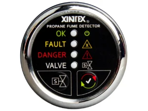 Fireboy-Xintex Propane Fume Detector w/Automatic Shut-Off & Plastic Sensor - No Solenoid Valve - Chrome Bezel Display