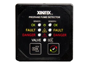 Fireboy-Xintex Propane Fume Detector w/2 Plastic Sensors - No Solenoid Valve - Square Black Bezel Display