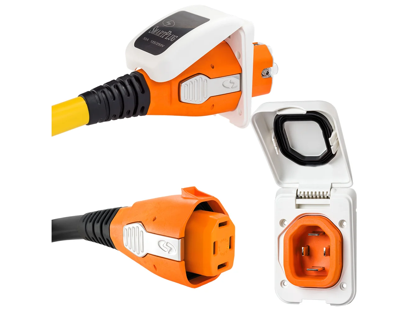 SmartPlug 50 AMP Inlet & Female Cord Connector Combo - White