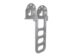 Dock Edge Flip-Up Polyethylene Roto Molded 4-Step Dock Ladder - Grey