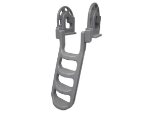 Dock Edge Stand-Off Flip-Up Polyethylene Roto Molded 4-Step Dock Ladder - Grey