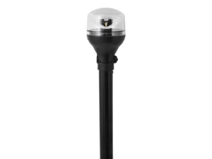 Attwood LightArmor All-Around Light - 12" Black Pole - Black Horizontal Composite Base w/Adapter
