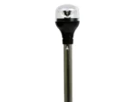 Attwood LightArmor Plug-In All-Around Light - 20" Aluminum Pole - Black Horizontal Composite Base w/Adapter