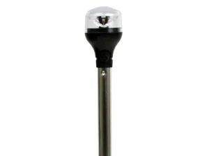 Attwood LightArmor Plug-In All-Around Light - 20" Aluminum Pole - Black Horizontal Composite Base w/Adapter