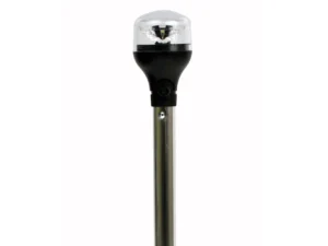 Attwood LightArmor All-Around Light - 20" Aluminum Pole - Black Vertical Composite Base w/Adapter