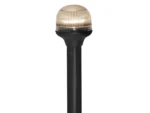 Attwood All-Around Fold-Down Incandescent Anti-Glare Lens Light - 12" Black Plastic Pole - 12V - Horizontal Comp Base