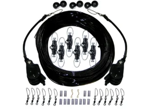 Rupp Triple Rigging Kit W/Lok-Ups & Nok-Outs - 460' Black Mono Cord