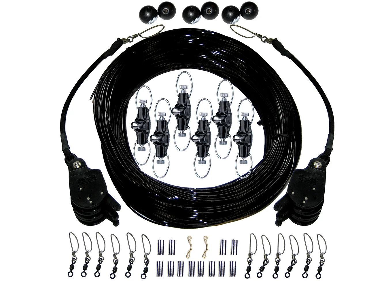 Rupp Triple Rigging Kit W/Lok-Ups & Nok-Outs - 460' Black Mono Cord