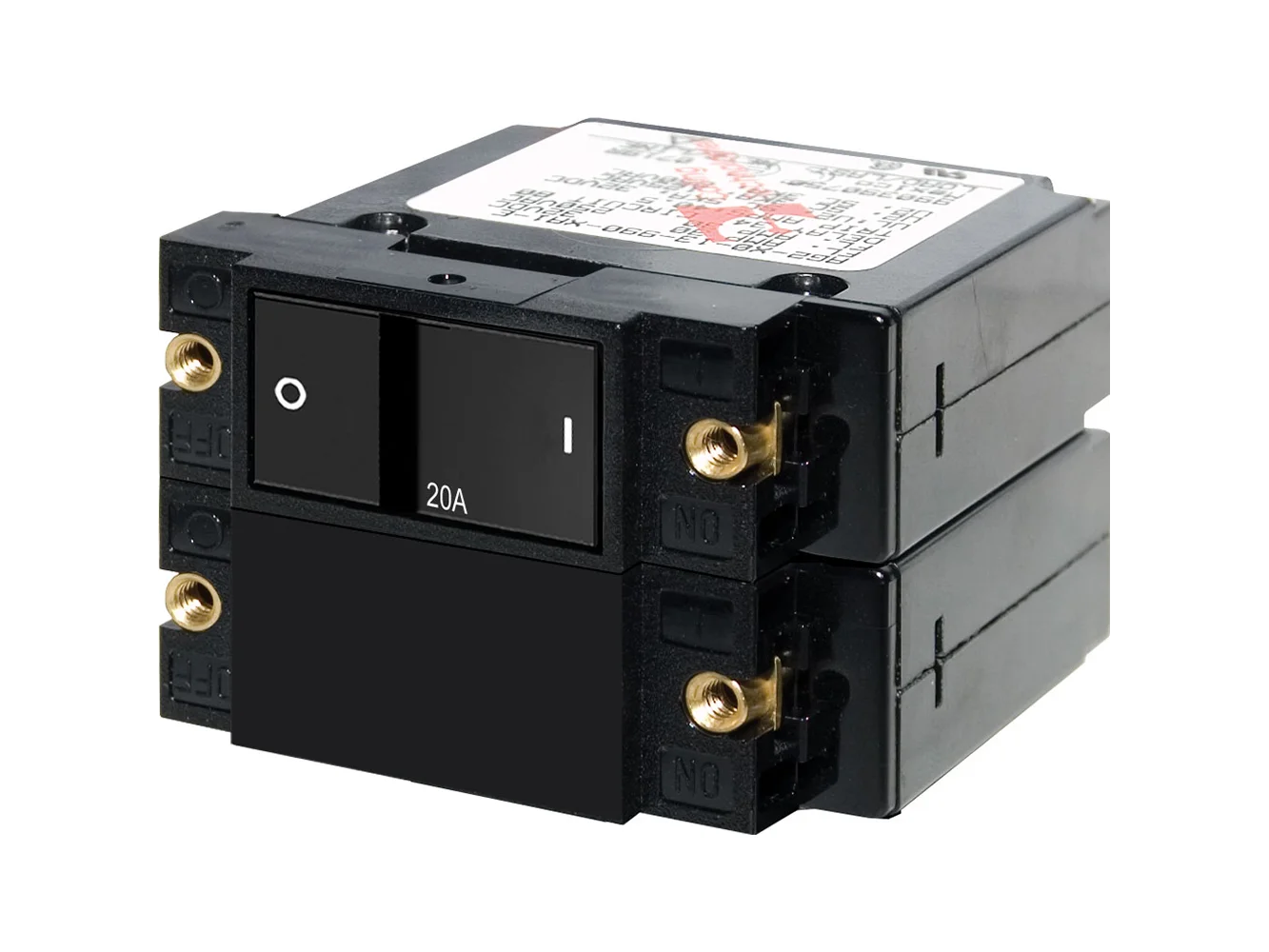 Blue Sea 7413 A-Series Flat Rocker Circuit Breaker - Double Pole - 20A