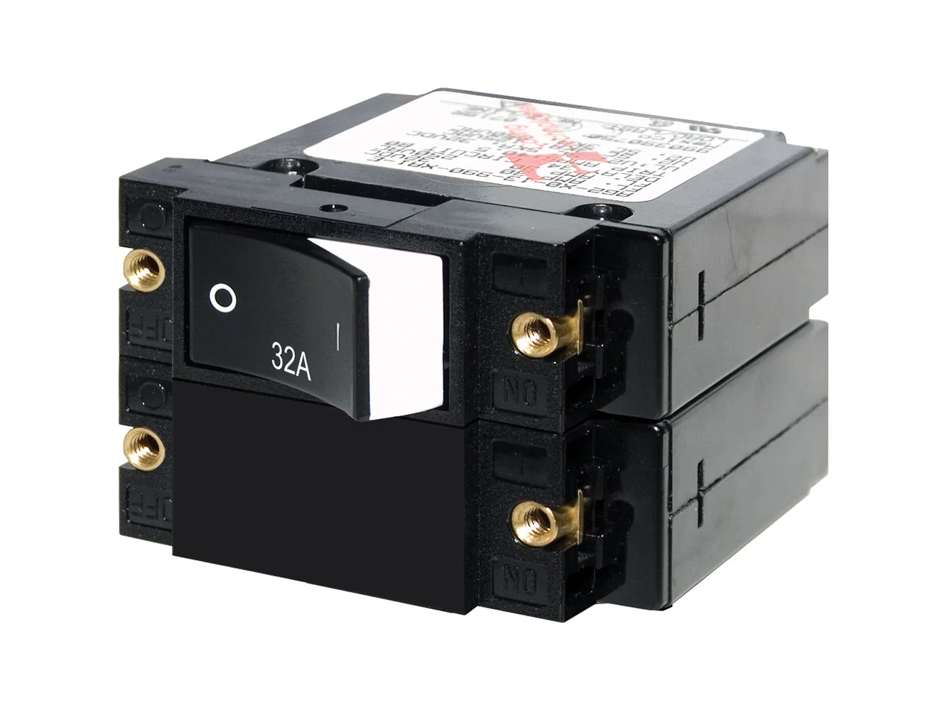 Blue Sea 7575 A-Series Raised Rocker Circuit Breaker - Double Pole - 32A