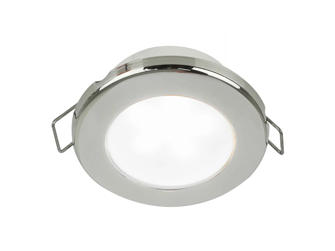 Hella Marine EuroLED 75 3" Round Spring Mount Down Light - White LED - Stainless Steel Rim - 24V