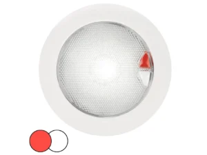Hella Marine EuroLED 150 Recessed Surface Mount Touch Lamp - Red/White LED - White Plastic Rim