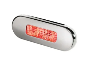 Hella Marine Surface Mount Oblong LED Courtesy Lamp - Red LED - Stainless Steel Bezel