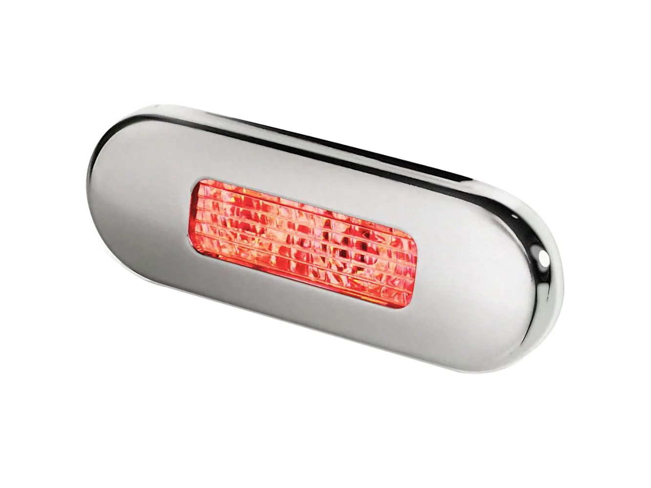 Hella Marine Surface Mount Oblong LED Courtesy Lamp - Red LED - Stainless Steel Bezel