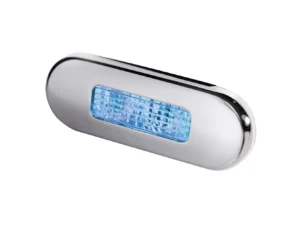 Hella Marine Surface Mount Oblong LED Courtesy Lamp - Blue LED - Stainless Steel Bezel