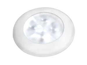Hella Marine Slim Line LED 'Enhanced Brightness' Round Courtesy Lamp - White LED - White Plastic Bezel - 12V