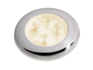 Hella Marine Slim Line LED 'Enhanced Brightness' Round Courtesy Lamp - Warm White LED - Stainless Steel Bezel - 12V
