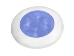 Hella Marine Slim Line LED 'Enhanced Brightness' Round Courtesy Lamp - Blue LED - White Plastic Bezel - 12V