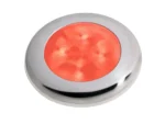 Hella Marine Slim Line LED 'Enhanced Brightness' Round Courtesy Lamp - Red LED - Stainless Steel Bezel - 12V